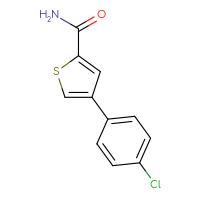 Chemical structure of 4-(4-chlorophenyl)thiophene-2-carboxamide - CSSB06584173430