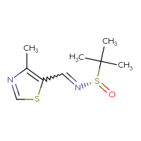 Chemical structure of (S)-2-methyl-N-[(4-methyl-1,3-thiazol-5-yl)methylidene]propane-2-sulfinamide - CSSB00018754806
