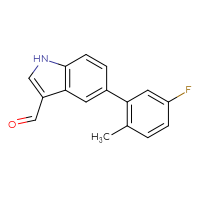 Chemical structure of 5-(5-fluoro-2-methylphenyl)-1H-indole-3-carbaldehyde - CSSB06582136599