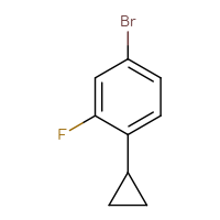 Chemical structure of 4-bromo-1-cyclopropyl-2-fluorobenzene - CSSB00010281172