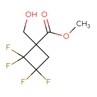 Chemical structure of methyl 2,2,3,3-tetrafluoro-1-(hydroxymethyl)cyclobutane-1-carboxylate - CSSB06358715400
