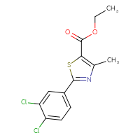 Chemical structure of ethyl 2-(3,4-dichlorophenyl)-4-methyl-1,3-thiazole-5-carboxylate - CSSB00001320664