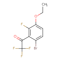 Chemical structure of 1-(6-bromo-3-ethoxy-2-fluorophenyl)-2,2,2-trifluoroethan-1-one - CSSB06835378151