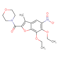 Chemical structure of 4-(6,7-diethoxy-3-methyl-5-nitro-1-benzofuran-2-carbonyl)morpholine - CSSB00160237162