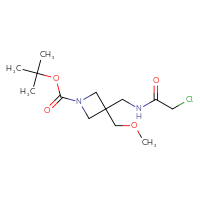Chemical structure of tert-butyl 3-[(2-chloroacetamido)methyl]-3-(methoxymethyl)azetidine-1-carboxylate - CSSB01906523166