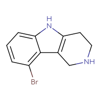 Chemical structure of 9-bromo-1H,2H,3H,4H,5H-pyrido[4,3-b]indole - CSSB00050891937