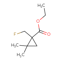 Chemical structure of ethyl 1-(fluoromethyl)-2,2-dimethylcyclopropane-1-carboxylate - CSSB14929379740