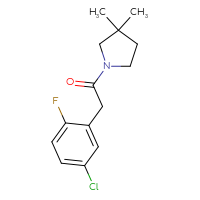 Chemical structure of 2-(5-chloro-2-fluorophenyl)-1-(3,3-dimethylpyrrolidin-1-yl)ethan-1-one - CSSB06500785911