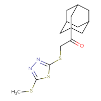 Chemical structure of 1-(adamantan-1-yl)-2-{[5-(methylsulfanyl)-1,3,4-thiadiazol-2-yl]sulfanyl}ethan-1-one - CSSB00026104867