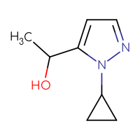 Chemical structure of 1-(1-cyclopropyl-1H-pyrazol-5-yl)ethan-1-ol - CSSB00021167749