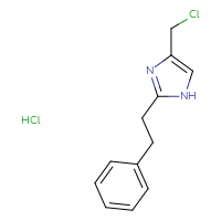Chemical structure of 4-(chloromethyl)-2-(2-phenylethyl)-1H-imidazole hydrochloride - CSSB00015204067