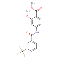 Chemical structure of methyl 2-methoxy-4-[3-(trifluoromethyl)benzamido]benzoate - CSSB00025732846