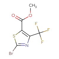 Chemical structure of methyl 2-bromo-4-(trifluoromethyl)-1,3-thiazole-5-carboxylate - CSSB00010274344