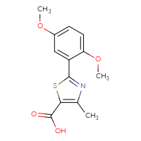 Chemical structure of 2-(2,5-dimethoxyphenyl)-4-methyl-1,3-thiazole-5-carboxylic acid - CSSB00000767362