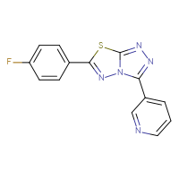 Chemical structure of 3-[6-(4-fluorophenyl)-[1,2,4]triazolo[3,4-b][1,3,4]thiadiazol-3-yl]pyridine - CSSB00121637323