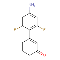 Chemical structure of 3-(4-amino-2,6-difluorophenyl)cyclohex-2-en-1-one - CSSB06583537655
