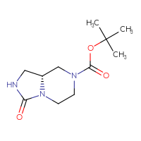 Chemical structure of tert-butyl (8aR)-3-oxo-octahydroimidazo[1,5-a]pyrazine-7-carboxylate - CSSB00134616328