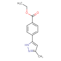 Chemical structure of ethyl 4-(3-methyl-1H-pyrazol-5-yl)benzoate - CSSB00133203007