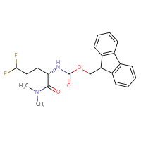 Chemical structure of (9H-fluoren-9-yl)methyl N-[(1S)-1-(dimethylcarbamoyl)-4,4-difluorobutyl]carbamate - CSSB21043408459