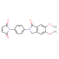 Chemical structure of 1-[4-(5,6-dimethoxy-1-oxo-2,3-dihydro-1H-isoindol-2-yl)phenyl]-2,5-dihydro-1H-pyrrole-2,5-dione - CSSB00016998850