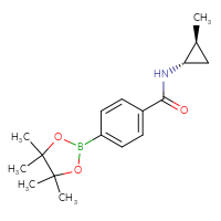 Chemical structure of N-[(1S,2S)-2-methylcyclopropyl]-4-(4,4,5,5-tetramethyl-1,3,2-dioxaborolan-2-yl)benzamide - CSSB02519443008