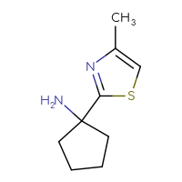 Chemical structure of 1-(4-methyl-1,3-thiazol-2-yl)cyclopentan-1-amine - CSSB00000754998