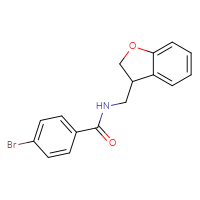 Chemical structure of 4-bromo-N-[(2,3-dihydro-1-benzofuran-3-yl)methyl]benzamide - CSSB00105126707