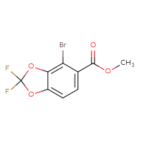 Chemical structure of methyl 4-bromo-2,2-difluoro-2H-1,3-benzodioxole-5-carboxylate - CSSB06656840272