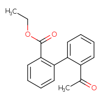 Chemical structure of ethyl 2'-acetyl-[1,1'-biphenyl]-2-carboxylate - CSSB06581898910