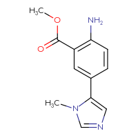 Chemical structure of methyl 2-amino-5-(1-methyl-1H-imidazol-5-yl)benzoate - CSSB06593631214