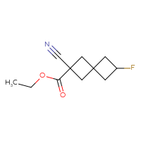 Chemical structure of ethyl 2-cyano-6-fluorospiro[3.3]heptane-2-carboxylate - CSSB02516456901