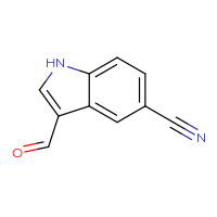 Chemical structure of 3-formyl-1H-indole-5-carbonitrile - CSSB00000687985