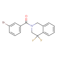 Chemical structure of 2-(3-bromobenzoyl)-4,4-difluoro-1,2,3,4-tetrahydroisoquinoline - CSSB02074688591
