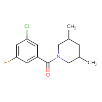 Chemical structure of 1-(3-chloro-5-fluorobenzoyl)-3,5-dimethylpiperidine - CSSB02005821437