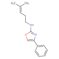 Chemical structure of N-(4-methylpent-3-en-1-yl)-4-phenyl-1,3-oxazol-2-amine - CSSB21495882738