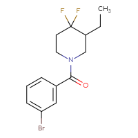 Chemical structure of 1-(3-bromobenzoyl)-3-ethyl-4,4-difluoropiperidine - CSSB20774046866