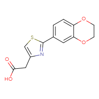 Chemical structure of 2-[2-(2,3-dihydro-1,4-benzodioxin-6-yl)-1,3-thiazol-4-yl]acetic acid - CSSB00000535961