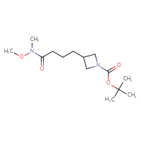 Chemical structure of tert-butyl 3-{3-[methoxy(methyl)carbamoyl]propyl}azetidine-1-carboxylate - CSSB01148880662