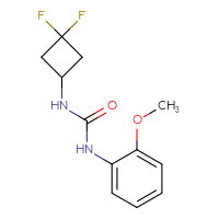 Chemical structure of 3-(3,3-difluorocyclobutyl)-1-(2-methoxyphenyl)urea - CSSB00063982465