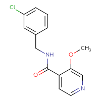 Chemical structure of N-[(3-chlorophenyl)methyl]-3-methoxypyridine-4-carboxamide - CSSB00975243209