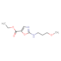 Chemical structure of ethyl 2-[(3-methoxypropyl)amino]-1,3-oxazole-5-carboxylate - CSSB00125571735