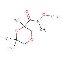 Chemical structure of N-methoxy-N,2,6,6-tetramethyl-1,4-dioxane-2-carboxamide - CSSB18009047400
