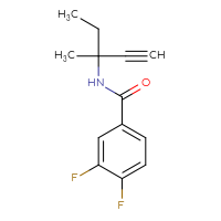 Chemical structure of 3,4-difluoro-N-(3-methylpent-1-yn-3-yl)benzamide - CSSB00042551450