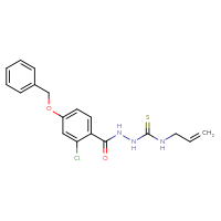 Chemical structure of 4-(benzyloxy)-2-chloro-N-{[(prop-2-en-1-yl)carbamothioyl]amino}benzamide - CSSB00025739137