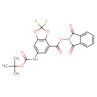 Chemical structure of 1,3-dioxo-2,3-dihydro-1H-isoindol-2-yl 6-{[(tert-butoxy)carbonyl]amino}-2,2-difluoro-2H-1,3-benzodioxole-4-carboxylate - CSSB17484204900