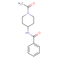 Chemical structure of N-(1-acetylpiperidin-4-yl)benzamide - CSSB00000394380