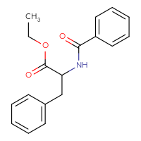 Chemical structure of ethyl 3-phenyl-2-(phenylformamido)propanoate - CSSB00020600177