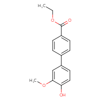 Chemical structure of ethyl 4'-hydroxy-3'-methoxy-[1,1'-biphenyl]-4-carboxylate - CSSB00150704519