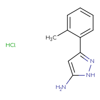 Chemical structure of 3-(2-methylphenyl)-1H-pyrazol-5-amine hydrochloride - CSSB00000747934