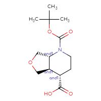 Chemical structure of rac-(4R,4aS,7aS)-1-[(tert-butoxy)carbonyl]-octahydrofuro[3,4-b]pyridine-4-carboxylic acid - CSSB03608448908